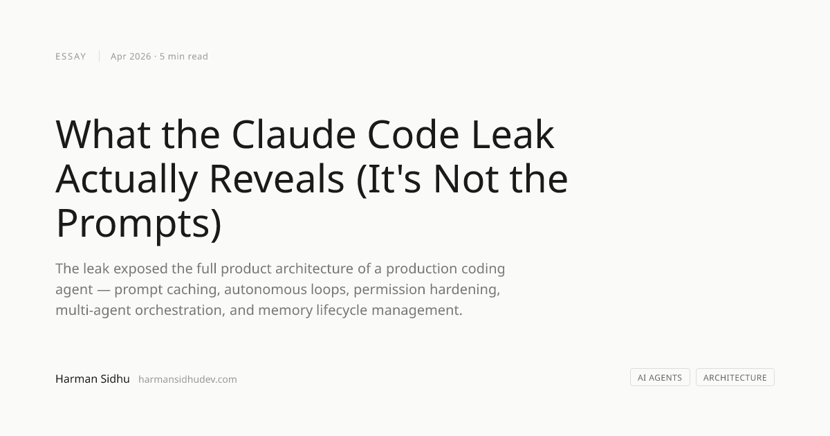 What the Claude Code Leak Actually Reveals (It's Not the Prompts ...